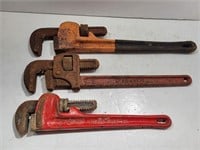 (3) Vintage Pipe Wrenches