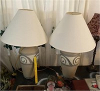 Ceramic Lamps Matching Pair