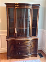 Lovely bow front glass Lenoir house china cabinet