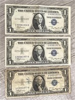 (3) 1935 A $1 Silver Certificates