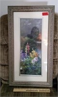 Floral Picture in Gray Frame