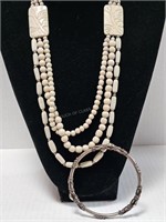 Vintage Carved Bone Necklace