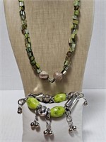 Green Abalone Necklace Lot