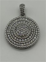 Judith Ripka Sterling Silver CZ Fancy Pendant