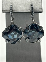 Givenchy Fancy Dark Blue Crystal Earrings
