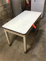 Old enamel top drawered table