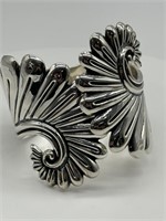 Vintage Sterling Esperanza Repousse Cuff Bracelet