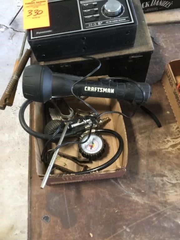 Radio, flashlight, air cutoff tool