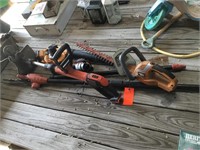 Cordless lawn tools w/chargers, batteries
