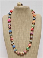 Handpainted Beaded Necklace