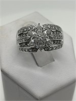 Sterling Silver Fancy CZ Cocktail Ring