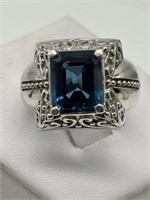 Sterling Silver London Blue Topaz Fancy Ring