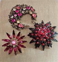 Starburst & Crescent Shaped Brooches