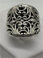 Sterling Silver Thick Filigree Scroll Ring