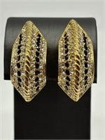 Roman Gold Tone Fine Crystal Earrings