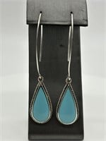Sterling Silver Turquoise Edgy Threader Earrings