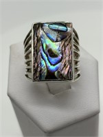 Sterling Silver Fancy Abalone Ring