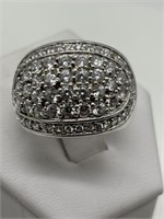 Sterling Silver Fancy CZ Dome Style Ring