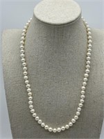Sterling Hand-Knotted Cultured Pearl Necklace
