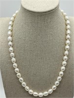Sterling Fancy Cultured Potato Pearl Necklace