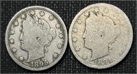 1894 & 1895 Liberty Nickels