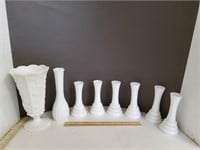 White Milk Glass Vases