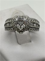 Sterling Silver Fancy Designer CZ Ring