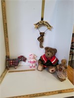 TS BEAR, Bear Collector Sign, Stuffed Patchwork
