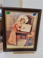 Young Girl Artist Print in  Frame
