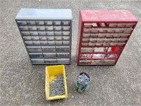 (2) Parts Bins with Assorted Hardware