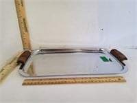 Metal Tray W/Wood Handles