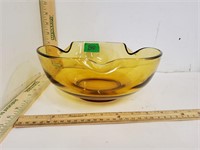 MCM Amber Glass Chip/Snack Bowl