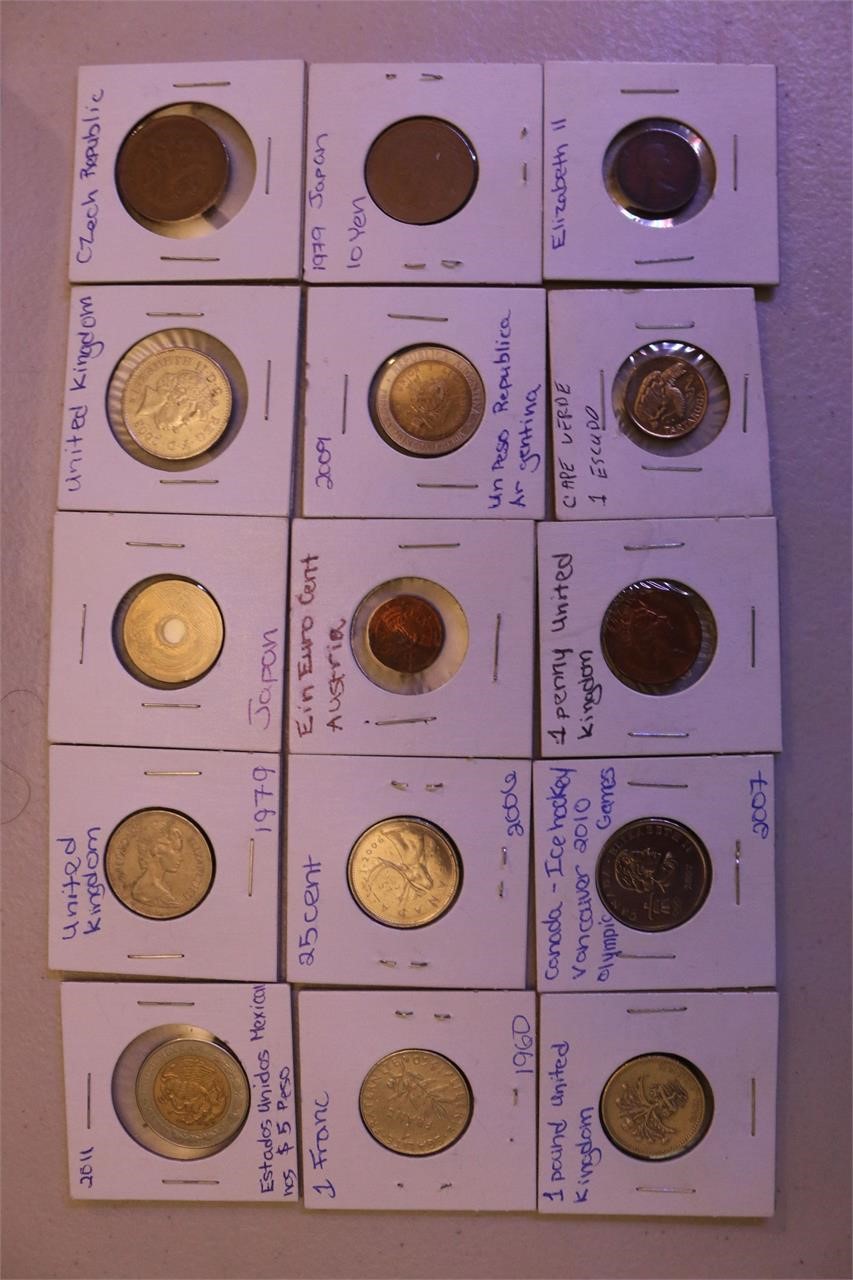 15 Assorted Intenational Coins Group A