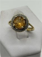 Clyde Duneier Sterling & Gold Topaz Ring