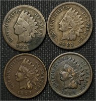 (2) 1887, Full Liberty 1888, 1889 Indian Heads