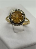 Clyde Duneier Sterling & Gold Topaz Ring