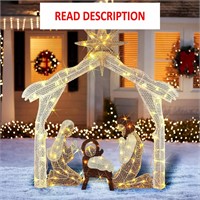 $130  4FT Lit Christmas Nativity  120 Warm Lights