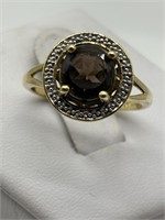 Clyde Duneier Sterling & Gold Topaz Ring