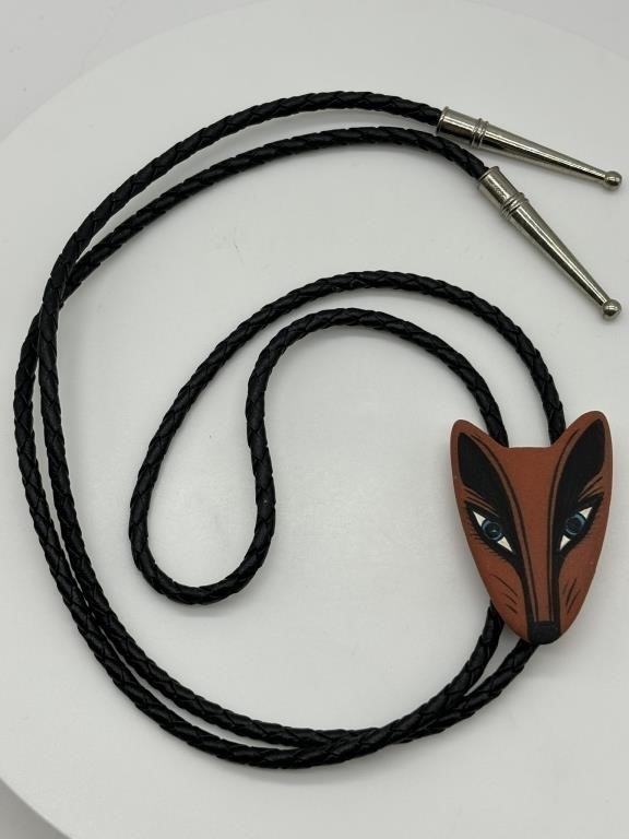 Native American Clay Fox Southwest Bolo