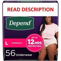 $60  Depend Night Defense Underwear  L  Blush  56C