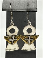 Sterling Silver & Brass Holy Angel Earrings