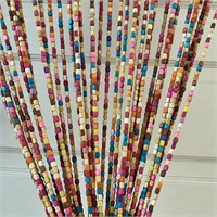 $94  Rainbow Wooden Bead Curtain 36x79  Bohemian