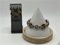Brighton Molded Stone Bracelet & Earrings