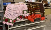 Crochet Pink Shaw & Poncho With Scarf