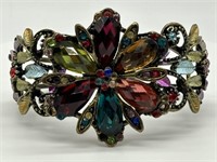 Modern Colorful Rhinestone Huge Clamper Bracelet