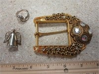 Monet Angel Pin, Belt Buckle & Ring
