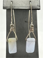 Sterling Silver Fancy Moonstone Earrings