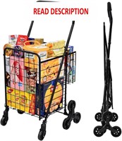 Kiffler Grocery Cart  360 Swivel Wheels  66lb Load