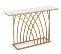 Costway 48" Gold Console Table with faux marble