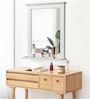 Costway Wall-Mounted Vanity Mirror with Shelf